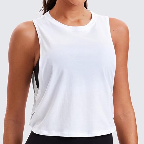 CRZ YOGA Pima Cotton Cropped Tank Top - Picture 2 of 9